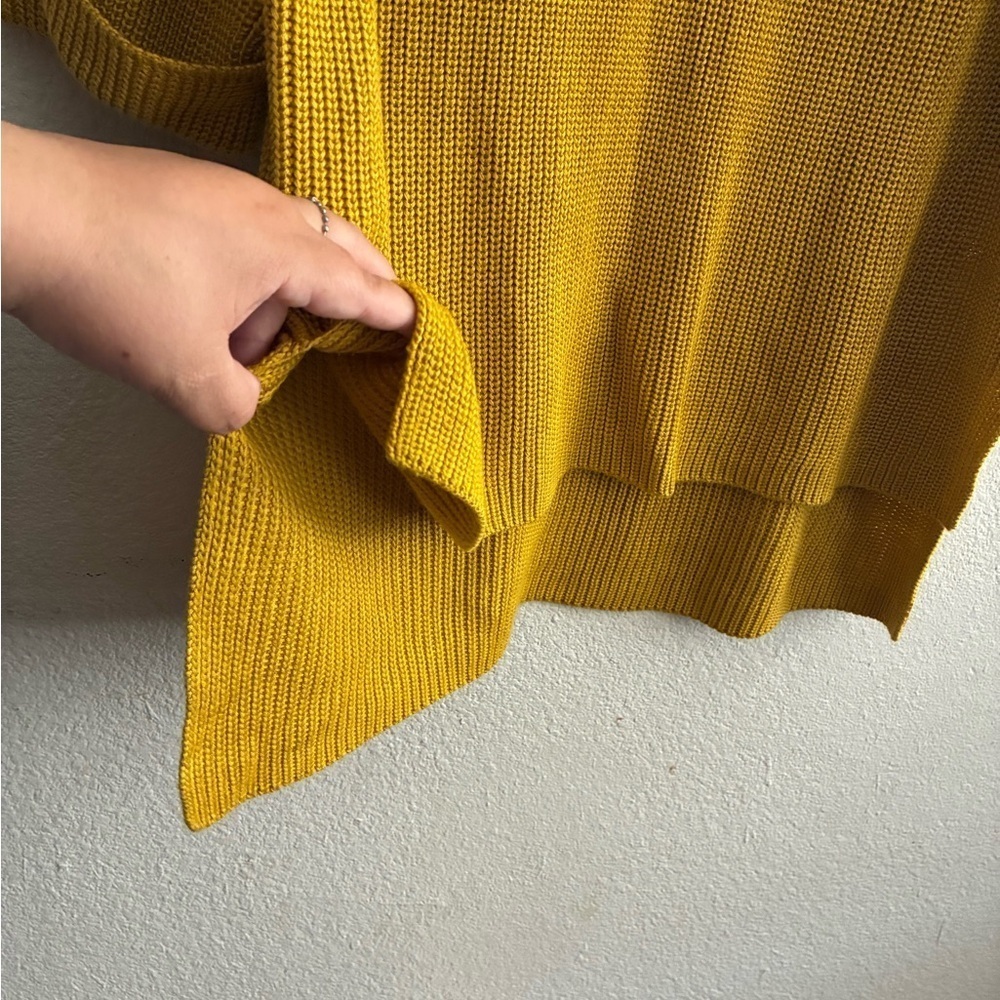 Mote Women's Mustard Yellow Knit Pullover 3/4 Sleeve Casual Sweater S - Picture 6 of 8